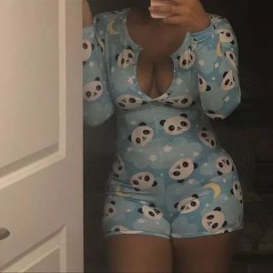 Cozy pajama onesie perfect for a night in.